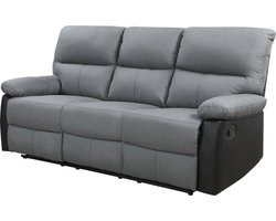 Relaxfauteuil relaxstoel verstelbaar bank "Lincoln" - 3 zits - Zwart / Donkergrijs