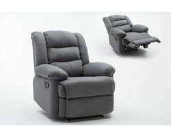 Relaxfauteuil relaxstoel verstelbaar "Buckingham" - 85 x 93 x 100 cm - Grijs lichtgrijs