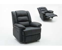Relaxfauteuil relaxstoel verstelbaar "Buckingham" - 85 x 93 x 100 cm - Zwart