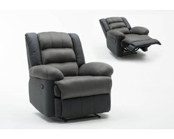 Relaxfauteuil relaxstoel verstelbaar "Buckingham" - 85 x 93 x 100 cm - Zwart / Donkergrijs