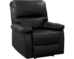 Relaxfauteuil relaxstoel verstelbaar "Lincoln" - 90 x 89 x 103 cm - Zwart