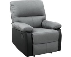 Relaxfauteuil relaxstoel verstelbaar "Lincoln" - 90 x 89 x 103 cm - Zwart / Donkergrijs