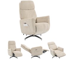 Relaxfauteuil - Relaxzetel - Relaxstoel - Fauteuil - Stoel - Met armleuning - Voor één Persoon - Crèmewit