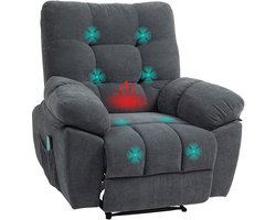Relaxfauteuil - Relaxzetel - Relaxstoel - Fauteuil - Stoel - Met armleuning - Voor één Persoon - Donkergrijs