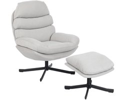 Relaxfauteuil - Relaxzetel - Relaxstoel - Fauteuil - Stoel - Met armleuning - Voor één Persoon - Fluweel - Crèmewit