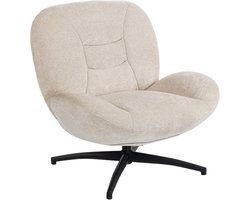 Relaxfauteuil - Relaxzetel - Relaxstoel - Fauteuil - Stoel - Met armleuning - Voor één Persoon - Fluweel - Crèmewit