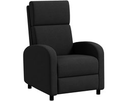 Relaxfauteuil - Relaxzetel - Relaxstoel - Fauteuil - Stoel - Met armleuning - Voor één Persoon - Fluweel - Zwart