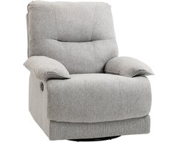 Relaxfauteuil - Relaxzetel - Relaxstoel - Fauteuil - Stoel - Met armleuning - Voor één Persoon - Lichtgrijs