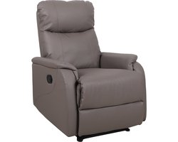 Relaxfauteuil Sascha Taupe - Kunstleer - Zithoogte 50 cm - Zitdiepte 53 cm