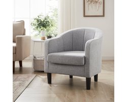 Relaxfauteuil, tv-fauteuil, gestoffeerd zitkussen, fauteuil, grijs