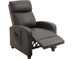 Relaxfauteuil tv-fauteuil met vibratiemassage, ligfunctie, 2 massagepunten, afstandsbediening, 68 x 88 x 98 cm bruin