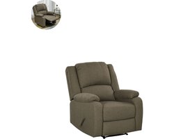 Relaxfauteuil - Zetel - Relaxstoel - Relaxzetel - Stof - 1 persoons - Met armleuning - Zeer comfortabel - Elektrisch - Bruin