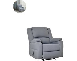 Relaxfauteuil - Zetel - Relaxstoel - Relaxzetel - Stof - 1 persoons - Met armleuning - Zeer comfortabel - Elektrisch - Lichtgrijs