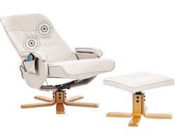 RELAXPRO - Relaxfauteuil met voetenbank - Lichtbeige - Kunstleer