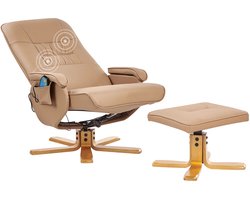 RELAXPRO - Relaxfauteuil met voetenbank - Lichtbruin - Kunstleer