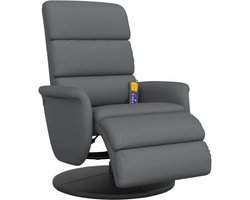 Relaxstoel – Fauteuil – Lounge Stoel – Draaifauteuil – Verstelbare Stoel – Grijs – 360° Draaibaar – Kunstleren Bekleding