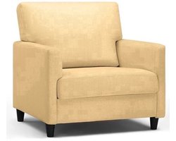 Relaxstoel – Fauteuil – Lounge Stoel – Zitstoel – Zacht Linnenhoes – Dikke Foam Vulling – Ergonomisch Design - 82 x 78 x 93 cm - Geel