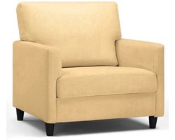 Relaxstoel – Fauteuil – Lounge Stoel – Zitstoel – Zacht Linnenhoes – Dikke Foam Vulling – Ergonomisch Design - 82 x 78 x 93 cm - Geel