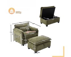 Relaxstoel – Fauteuil – Loungestoel – Vloerstoel – Zitzak – Extra Groot Formaat – Premium Velvet Bekleding