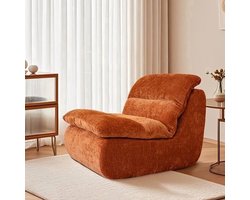 Relaxstoel – Fauteuil – Zitzak – Lounge Stoel – Slaapkamerstoel – Oranje Kurk – Kunsthout – Ergonomisch Ontwerp – Zonder Elektriciteit