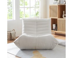 Relaxstoel Kodsø lounge fauteuil 75x90x100 cm microvezel beige [en.casa]