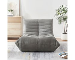 Relaxstoel Kodsø lounge fauteuil 75x90x100 cm microvezel grijs [en.casa]