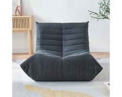Relaxstoel Kodsø lounge fauteuil 75x90x100 cm microvezel zwart [en.casa]