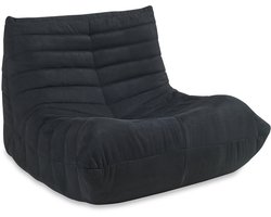 Relaxstoel Kodsø lounge fauteuil 75x90x100 cm microvezel zwart [en.casa]