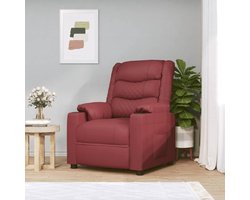 Relaxstoel Kunstleer - Comfortabele Stoel - Ontspannen Thuis - Elektrisch Verstelbaar - 785 x 955 cm - Wijnrood