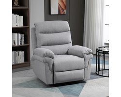 Relaxstoel - LuxaHome - Verstelbare ligstand - Comfortabel - Lichtgrijs