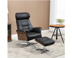 Relaxstoel - MaxRelax - Ligfunctie - Draaibaar - Zwart