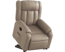 Relaxstoel met Opstahulp – Elektrische Relaxstoel – TV-Stoel – Ligstoel – Comfortstoel – Elektrisch Kantelsysteem – Cappuccino Kunstleer – Met Opstaan Hulpfunctie