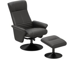 Relaxstoel Met Voetenbank Draaibare TV-Stoel Met Ligfunctie, TV-Stoel Tot 150 Kg Belastbaar, Ligstoel Voor Woonkamer, Slaapkamer, Microvezeldoek, Zwart