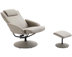 Relaxstoel met voetenbank, stoel, tv-stoel, leesstoel, geschikt voor woonkamer, slaapkamer, studeerkamer, 78 x 67 x 98 cm (stoelmaat), 43 x 38 x 41,5 cm (voetbankmaat), grijs, staal