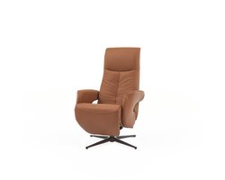 Relaxstoel Palermo - cognac - leder - gebruiksklaar afgeleverd - Draaibaar - Elektrisch - Relaxfauteuil