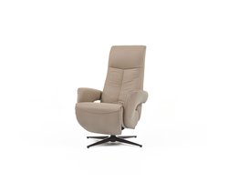 Relaxstoel Palermo - taupe - leder - gebruiksklaar afgeleverd - Draaibaar - Elektrisch - Relaxfauteuil