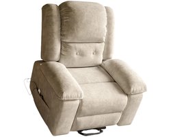 Relaxstoel - Relaxstoelen - Massagestoel - Loungestoel - Elektrische - met Sta-op Functie - Punts Massage - en Lendewarmte - Lichte Bruin - Afstandsbediening - Voor Senioren - en TV-hoek