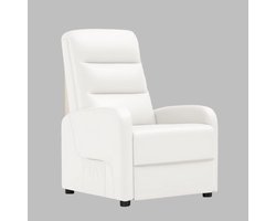 Relaxstoel - Relaxstoelen - Stoelen - Loungestoel - TV Stoel - met Voetsteun - en Kussen - Verstelbare Rugleuning - Comfortabele - PU Leer - 160° Ligstand - Voor Woonkamer - Slaapkamer - Thuisbioscoop - Wit