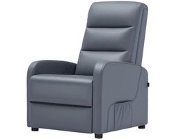 Relaxstoel - Relaxstoelen - Stoelen - Loungestoel - TV Stoel - met Voetsteun - en Kussen - Verstelbare Rugleuning - Comfortabele - PU Leer - 160° Ligstand - Voor Woonkamer - Slaapkamer - Thuisbioscoop - Grijs