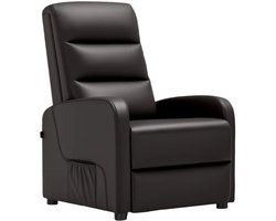 Relaxstoel - Relaxstoelen - Stoelen - Loungestoel - TV Stoel - met Voetsteun - en Kussen - Verstelbare Rugleuning - Comfortabele - Thuisbioscoop - Bruin - PU Leer - 160° Ligstand - Voor Woonkamer - Slaapkamer -