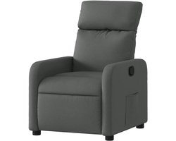 Relaxstoel Stof - Fauteuil Verstelbaar - Ontspannen Zitten - Handmatige Verstelling - 66 x 895 x 955 cm - Donkergrijs