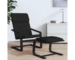 Relaxstoel stof zwart