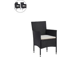 Relaxstoelen - Tuinstoelen - Set van 2 - Fauteuil - Relaxstoel - Voor Buiten - Met armleuning - Voor 2 Persoon - Zwart