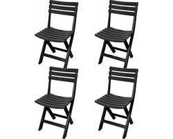 Relaxwonen - 4 tuinstoelen - antraciet - inklapbaar
