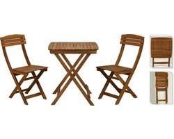 Relaxwonen - Bistroset - Hardhout - FSC - 2 stoelen - Tafel