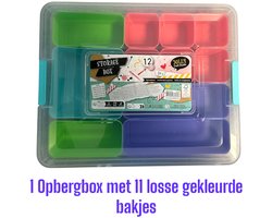 Relaxwonen - Opbergbox - Organizer - inclusief 11 gekleurde bakjes - 36 x 29 x 8 cm