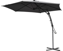 Relaxwonen Push-up Zweefparasol - Ø300cm - Antraciet - Stevige kwaliteit