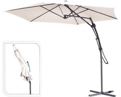 Relaxwonen - Push-up zweefparasol - Ø300cm - creme - stevige kwaliteit