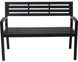 Relaxwonen Tuinbank – Weerbestendig Staal – Draagvermogen 220 kg – 115x 55 x 85 cm – Zwart