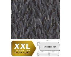 Reliëf behang EDEM 420ST29 vliesbehang hardvinyl warmdruk in reliëf licht gestructureerd met natuur patroon glinsterend antraciet bruin zilver bronzen 10,65 m2